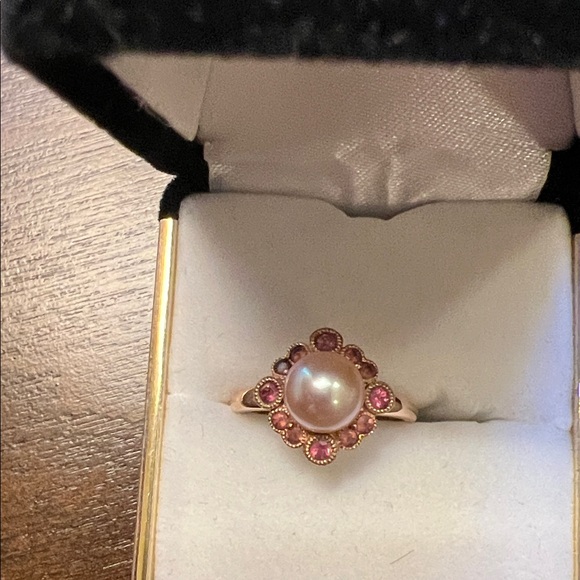 Vintage style rose gold and freshwater pearl ring, size 7 - Picture 4 of 5